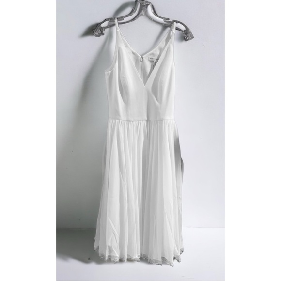 DRESS The Population Alicia Chiffon A-Line V-neck Sleeveless Midi Dress NEW - Picture 4 of 10